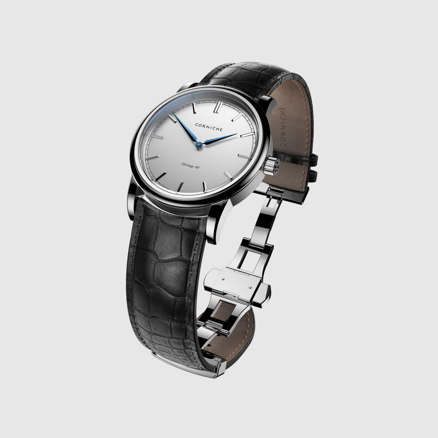 Men’s Heritage 40 Stainless Steel with White Dial